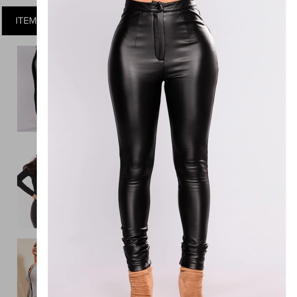 Faux leather pants